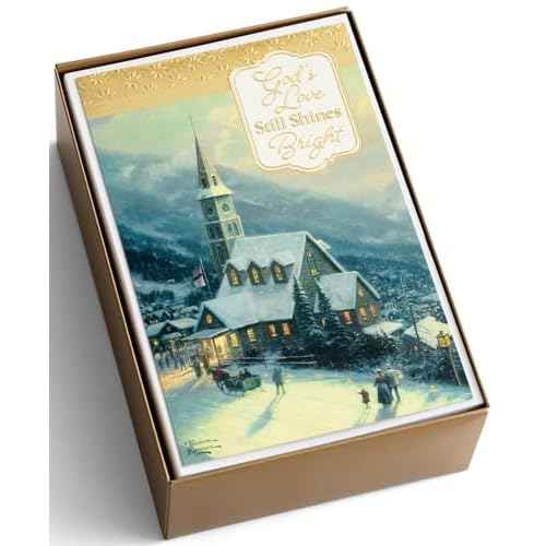 DaySpring - Thomas Kinkade - God¡¯s Love Still Shines Bright - 50 Bulk Christmas Boxed Cards, NRSV (J7189)