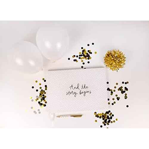 kate spade new york Wedding Guest Book, Bridal Journal Includes 17 Lined Pages, 35 Blank Cards and Envelopes, and Ceremony Sign, and The Story Begins