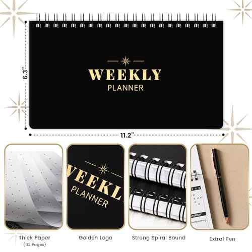Weekly Planner - Undated Planner for Whole Year, Weekly To Do List, Planner Daily Weekly and Monthly, Goals Scheduled Planner with Habit Tracker, 55 Weeks, 6.3''x11.2''