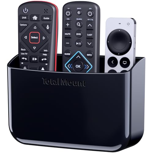 TotalMount Drop-Free Remote Holder Black with Removable Adhesive Strips - Pack of 1