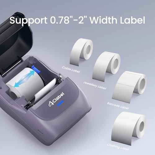 CLABEL Label Maker Machine with Tape: 221B Inkless Label Printer Handheld Barcode Printer Compatible with Phone & PC for Retail School Office Clothing