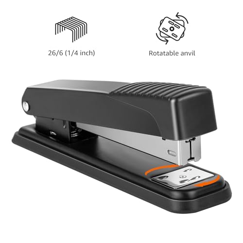 Amazon Basics Full-Strip Metal Office Stapler 20-Sheet Capacity 3-Pack Black