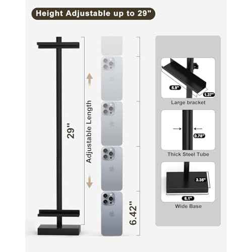Adjustable Tabletop Easel Stand, Picture Easels for Display Up to 29" H, Metal Picture Frame Holder Stand Table for Art, Photo (Black)
