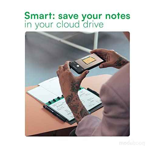 MODUBOOQ organizer, block - Modular Reusable Smart Notebook A5 - Notebook with Tabs & Discbound System - 40 modular pages with duratech3 technology - Washable and writes like paper