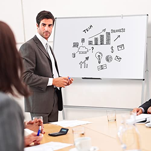 VIZ-PRO Magnetic Whiteboard Easel - 60x36 Inch Dry Erase Board with Adjustable Height