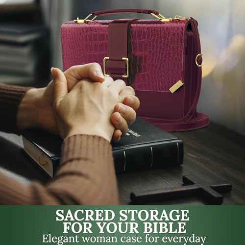 DEHITE Bible Cover Case for Women ? Bible Carrying Bag ? Pen Slots ? Zippered Pocket ? Shoulder Strap