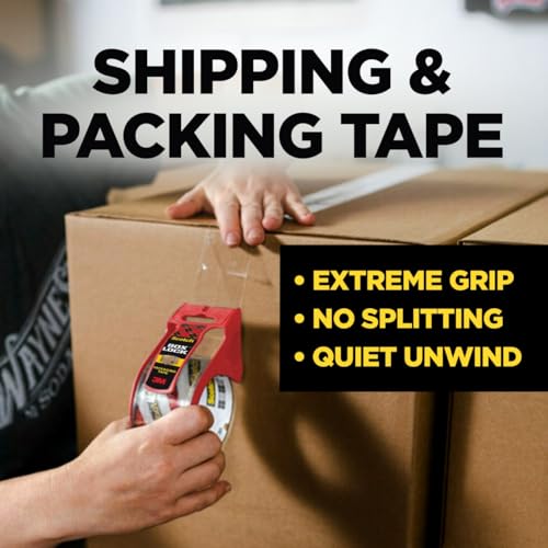 Scotch Box Lock Packing Tape - Clear, 6 Rolls, 1.88 x 54.6 yd, Extreme Grip for Shipping & Mailing