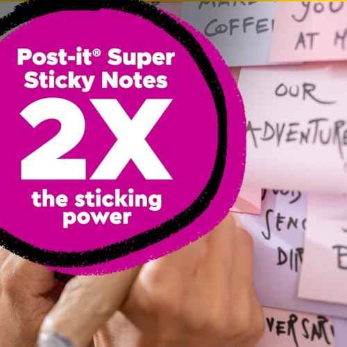 Post-it Super Sticky Mini Notes, Wanderlust Pastels, 1 7/8 in x 1 7/8 in, 100% PEFC, SGSCH-PEFC-COC-110078