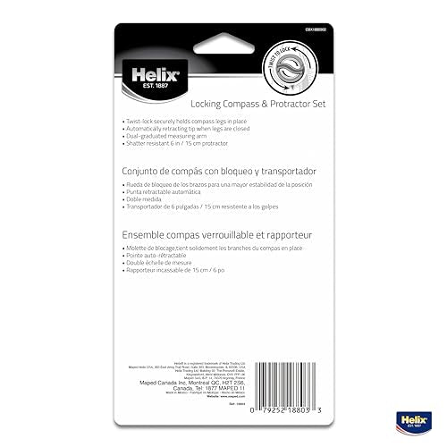 Maped Helix Compass & Protractor Set - Locking Mechanism, 12 Inch