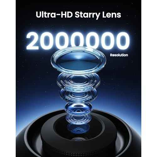 POCOCO Galaxy Star Projector with 2M-Pixel Lens & 5K Discs | Home Planetarium Projector for Relaxation, Study, and Sleep Aid | Includes 2 Films | Ideal Gift