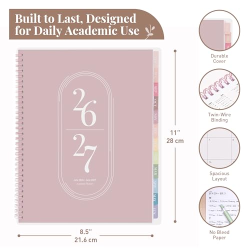Academic Planner 2026-2027 Daily Weekly Monthly School & Work Organizer