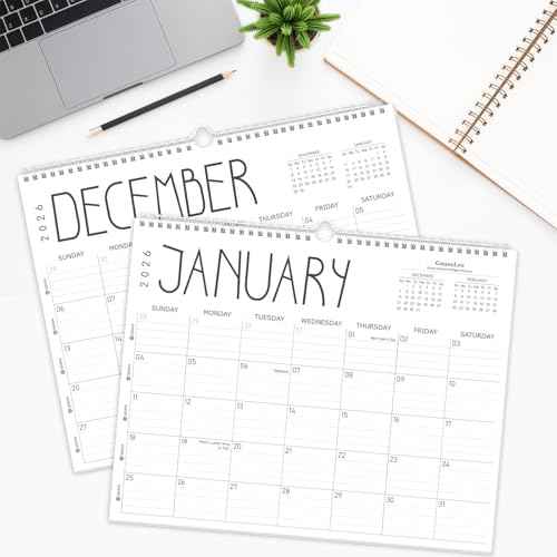 GuassLee Wall Calendar 2026, 2026 Calendar Wall from Jan. 2026 to Dec 2026, 14" X 11" Paper Monthly Planner Wall Hanging Calendar with Thick Paper for Office Home Planning & Organizing