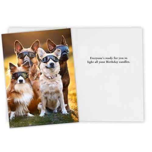 Funny Dog Birthday Card for Women, Men, Family, Friends - Hilarious card for a bright candle birthday celebration!