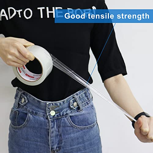 6 Rolls Heavy Duty Clear Packing Tape with Refillable Dispenser - Industrial Grade Shipping & Moving Tape, 1.88" x 55 Yards