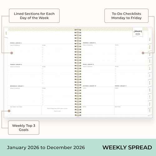Blue Sky Day Designer 2026 Weekly and Monthly Planner Calendar, January 2026 - December 2026, 8.5" x 11", Flexible Cover, Durable Twin Wire Binding, Includes Storage Pocket, Stickers, Tile