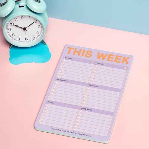 6-Count Knock Knock This Week Pads, To Do List Notepads, 6 x 9-inches each (Pastel)
