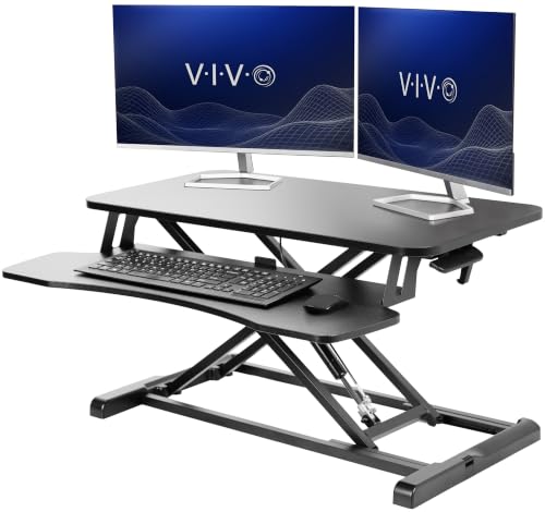 VIVO 32-inch Black Standing Desk Converter - Sit-Stand Adjustable Riser