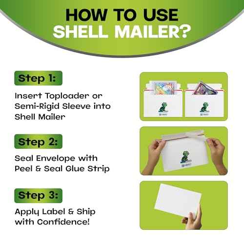 100 Pack Shell Mailer Trading Card Envelopes by Hobby Armor, 7" x 4.35" Trading Card Mailers for Shipping, Perfect Sized Shipping Envelope for Mailing Semi-Rigid and Toploaders, Protector Supplies