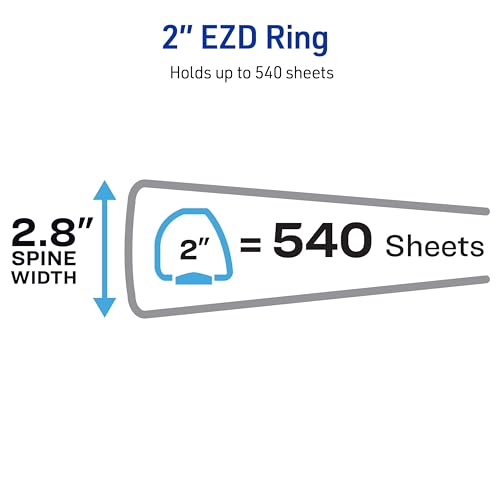 Avery Heavy-Duty 3 Ring Binder 2-inch EZD® Rings - Green, Durable & Tear-Resistant