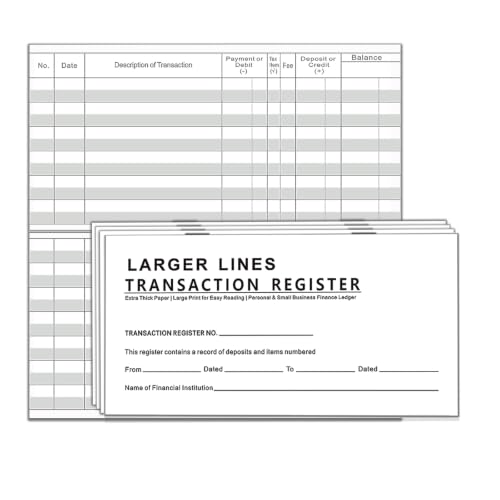 12 Pack DeBiao Checkbook Registers with Extra Wide Description Columns, Thick Paper Ledger for Personal Checking