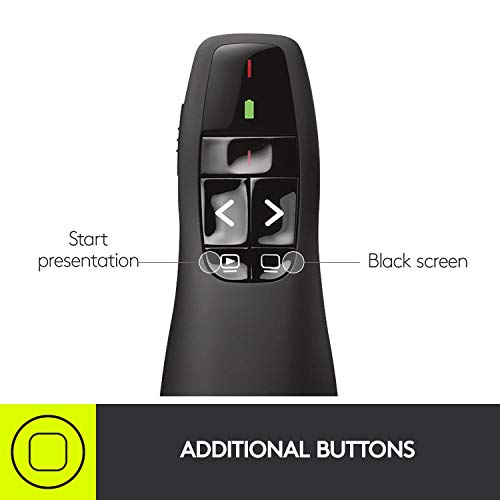 Logitech Wireless Presenter R400 USB Clicker with Red Laser and 5 Buttons