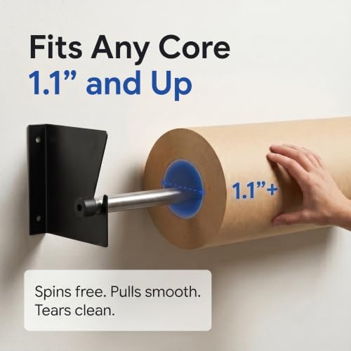 Adjustable Wall Mount Roll Rack Holder for Heavy-Duty Packaging & Paper Rolls