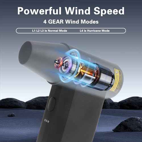 Compressed Air Duster,200000RPM Super Power Electric Air Duster, Leaf Blower,3 Gear Adjustable Mini dust Blower with LED Light, Rechargeable Air Blower with 9 Brushs for Keyboard/PC/Car/Home Cleaning