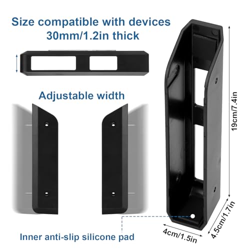 Sinbana Black Wall-Mounted Scale Holder for Bathroom, 19x4.5cm
