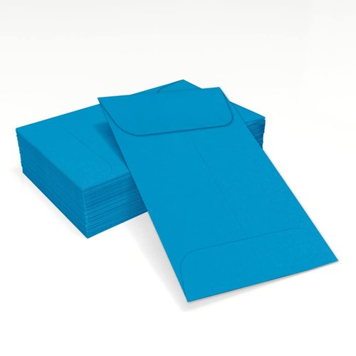 LUXPaper #1 Coin Envelopes | 2 1/4" x 3 1/2" | Pool Blue | 80lb. Text | 1,000 Qty