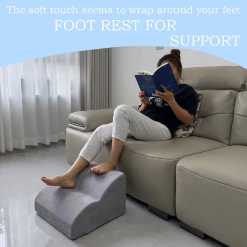 OpyTikar Foot Rest for Under Desk, 3-Tier Ergnomic Foot Stool - Light Grey (Standard)