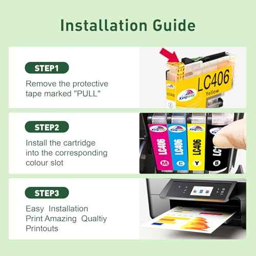 KINGWAY LC406XL LC406 Ink Cartridges for Brother Printer Replacement for Brother LC406 Ink Cartridges for MFC-J4335DW MFC-J4535DW MFC-J5855DW MFC-J6555DW MFC-J6955DW MFC-J4345DW HL-JF1 Printer