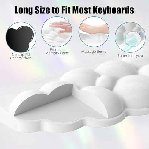Ergonomic Wrist Rest for Keyboard and Mouse, Soft Memory Foam Cloud Keyboard Stand Pad with Wrist Rest Set with Non-Slip Silicone Base, Easy Typing, Pain Relief, Comfort for Office, Work, Gaming