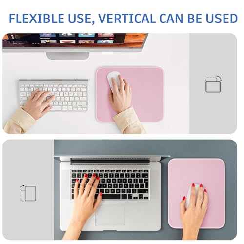 Pink Mouse Pad, Nice and Cute Mouse Pad, Splash-Proof Textured 10.2 x 8.2Inch, Stitched Edge Non-Slip Waterproof Rubber