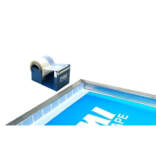 PMI Blue Tape Dispenser for Screen Print Tape ? Elevated Edge for Accurate Tape Measuring ? Holds Rolls up to 4¡± Wide ? Table Mountable Dispenser for Screenprinting Tape