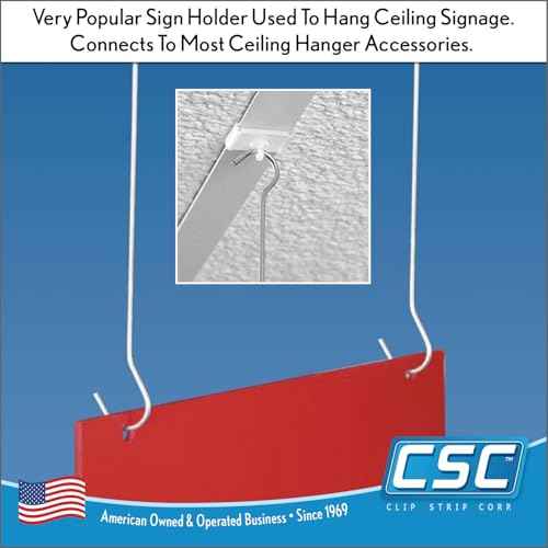 Clip Strip 50 Pack Ceiling and Window Double C Display Hook Sign Holders Brand, 12", Steel, 3/32" Diameter, Banner, Poster, and Sign Hanger