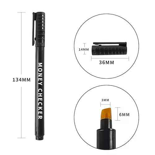 Counterfeit Money Bill Detector Pen ? Easy to Use and Reliable Universal Currency Fake Bill Checker for Personal & Commercial Use ? Ensures Authenticity and Prevents Fraud (2 Pack)