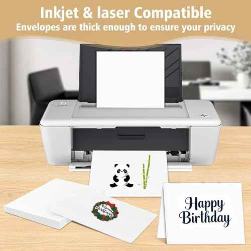 Blank Cards and Envelopes 4x6, 25 Pack White Invitation Cardstock with Envelopes Self-Seal, Blank Greeting Cards for DIY, Invitations, Wedding, Photos