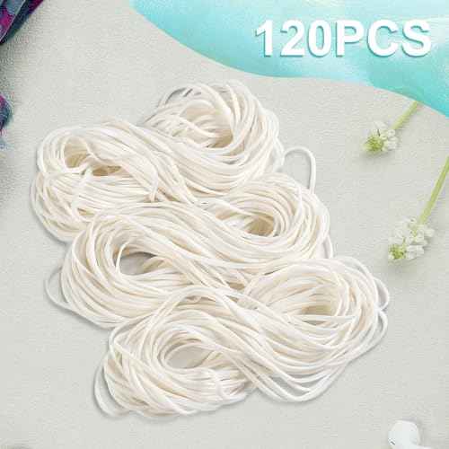 Large Rubber Bands, 120 Pcs Big Rubber Bands, 7x1/8 Inches, White Rubber band, Giant Elastics for Office