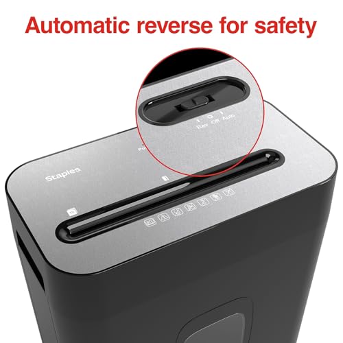 Staples 12-Sheet Cross-Cut Paper Shredder, Quiet, Anti-Jam, Black - Model 1