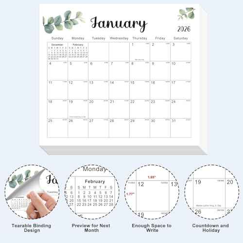 2026 Magnetic Fridge Calendar 18 Monthly Magnetic Calendar for Refrigerator 2026 Wall Calendar Planner Runs from January 2026 Until June 2027 Easy Organizing Markers Tearable (Nature)