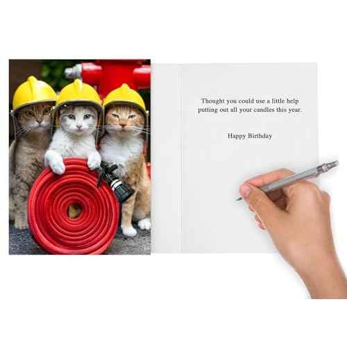 Funny Cat Birthday Card for women, men, family & friends - hilarious greeting card if you need help putting out your candles birthday cards for all