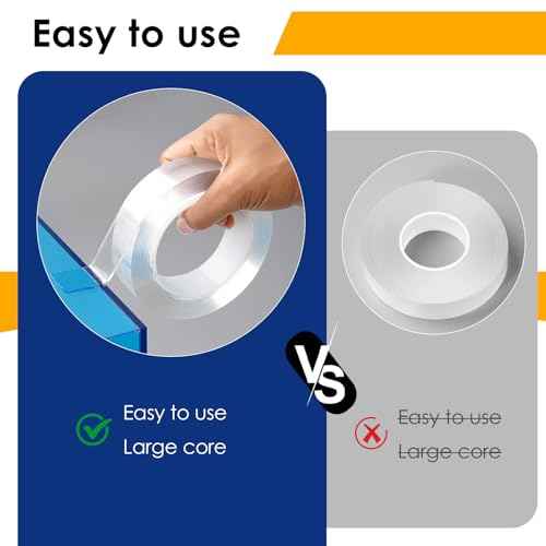 10 Packs Double Sided Tape Heavy Duty, Nano Tape Mounting Tape Clear Multipurpose Strong Adhesive Tape for Home, Office, 1.2 in ¡¿ 9.85 FT