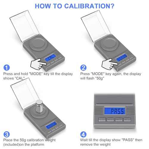 Fuzion Milligram Scale 50g/ 0.001g, mg Scale, Jewelry Scale with LCD Backlit, Tare, Digital Milligram Scale for Powder, Gem, Reloading, Micro Scale