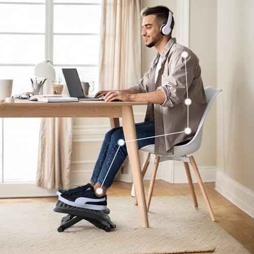 Adjustable Under Desk Footrest,Adjustable Foot Rest for Under Desk at Work with 3 Height Settings and 30-Degree Angle,Foot Stool Under Desk with Massage Texture,Foot and Leg Rest for Home & Office