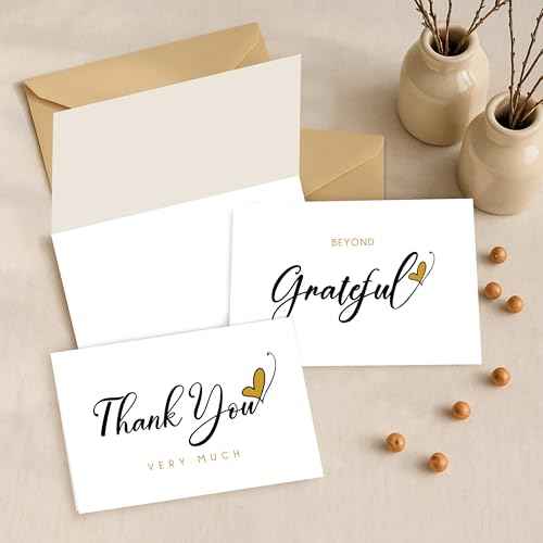 30 Pack Thank You Cards with Envelopes and Stickers ? 4 x 6 in Simple Thank You Notes, Blank Inside, Minimalist Bulk Box Set for Weddings, Baby Showers, Small Businesses, Birthdays