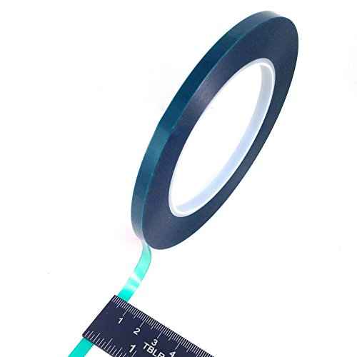 5 Roll High Temp Masking Tape Kit for Powder Coating, Painting, Hydrodip, Sublimation - Green Polyester 1/4", 3/8", 1/2", 3/4" & 1"