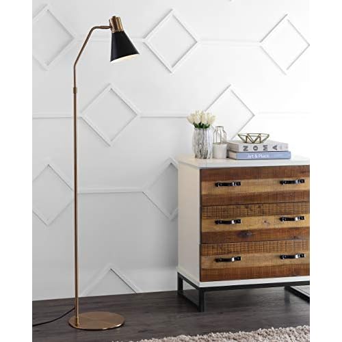 Safavieh Lighting Collection Grania Gold and Black 60-inch Floor Lamp