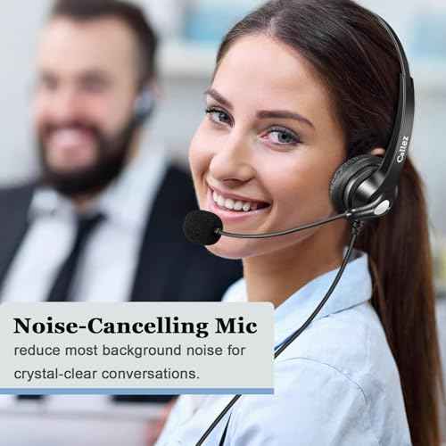 Callez Phone Headset for Cisco with Noise Cancelling Mic & Mute Switch, Dual RJ9 Corded Telephone Headsets Compatible with Cisco IP Phones 6941 6851 6945 7821 7841 7861 7942 7945 7962 7965 8811 8861