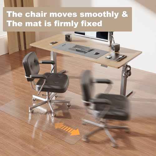 [Two-Sided Usable] 36¡± x 48¡± Hard Floor Chair Mats for Office, Clear Computer Chair Mat for Hardwood, Plastic Desk Floor Mat for Hardwood Floors, Rubber Office Chair Mat for Tile/Laminate Floor