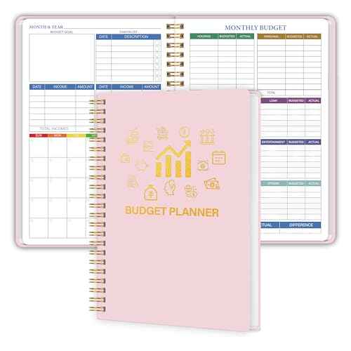 Budget Planner - Monthly Financial Planner Organizer with Expense Budget Book/Expense Tracker Notebook/Accounting Book to Manage Your Money Effectively, Start Anytime, A5(5.8" * 8.2") Pink